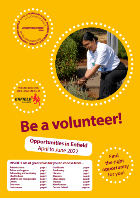 volunteering opportunities in enfield april to june 2022