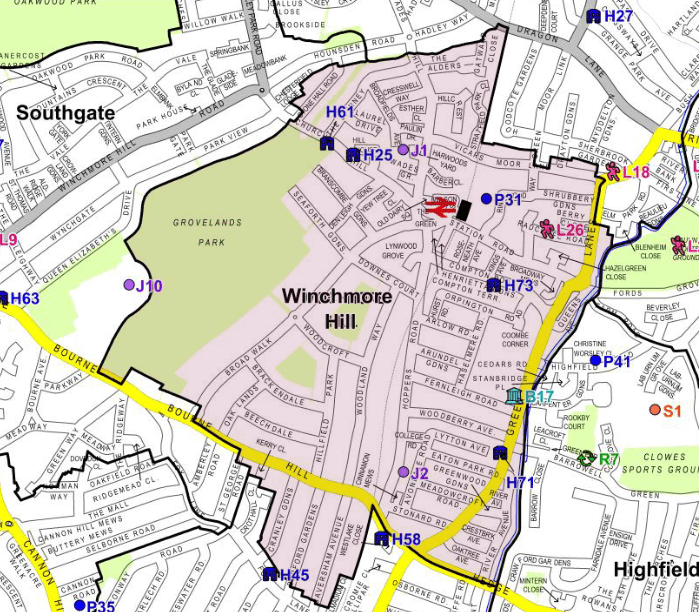 winchmore hill ward map