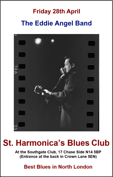 poster or flyer advertising event St Harmonica\'s Blues Club: The Eddie Angel Band