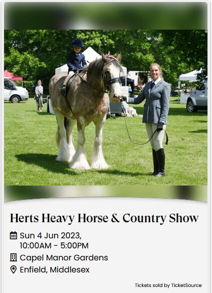poster or flyer advertising event Herts Heavy Horse and Country Show
