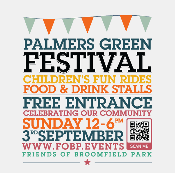 display ad for palmers green festival on 3 september 2023