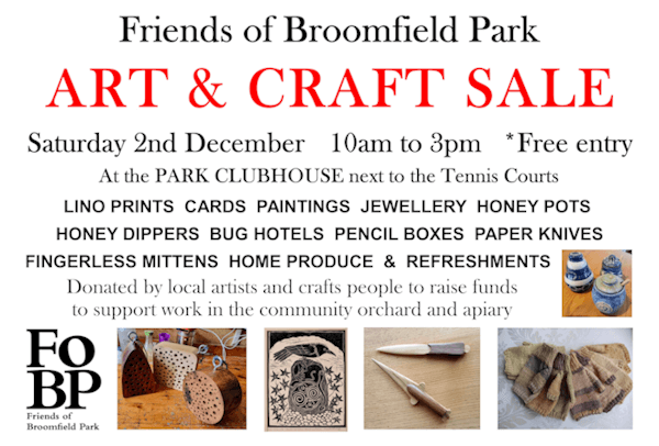 poster or flyer advertising event Friends of Broomfield Park Art and Craft Fair