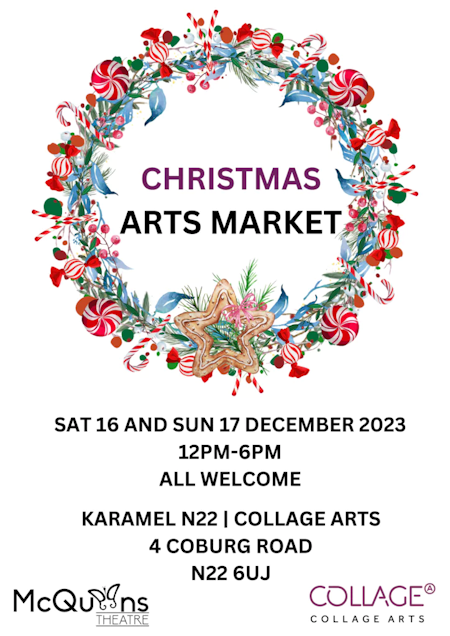 poster or flyer advertising event Christmas Arts Market
