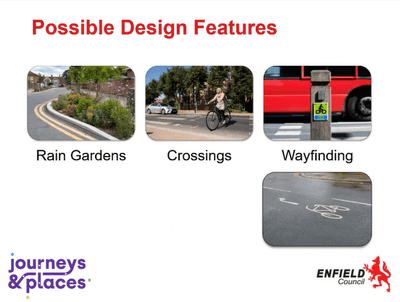 active travel routes possible design features