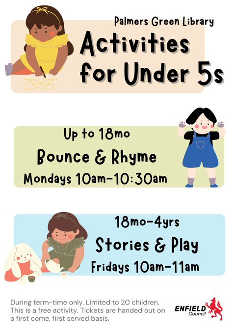 activities for under 5s at palmers green library
