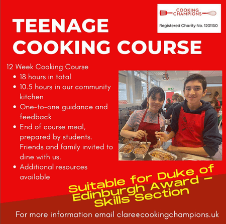 cooking champions teenage cooking course poster