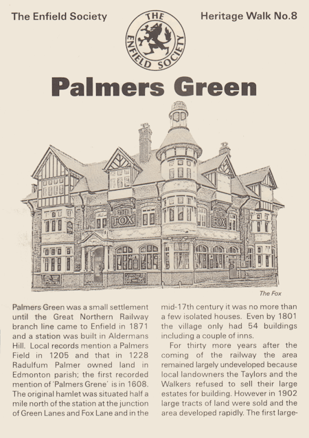 cover of enfield society publication palmers green heritage walk 450px