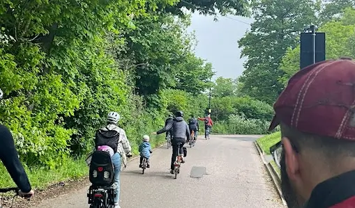 family bike club en route to forty hall farm