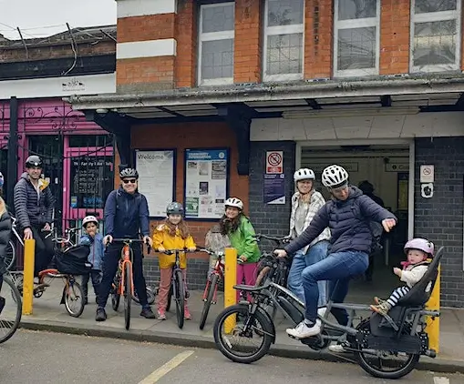 family bike club setting off for forty hall farmers market cropped version 1 1