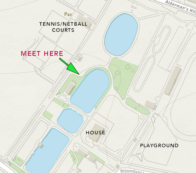 map of part of broomfield park showing location of open day event