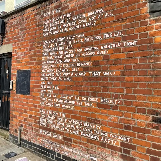 stevie smith poem can it be written on wall in devonshire square palmers green