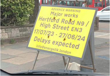traffic notice major works hertford road high st en3 until june 2024
