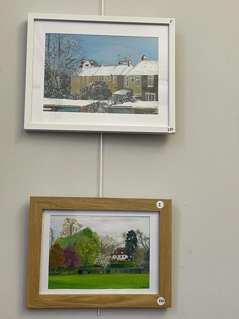 two pictures from exhibition paintings from here and there