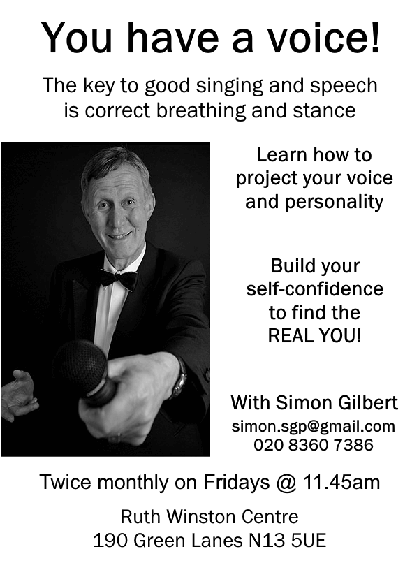 poster or flyer advertising event You Have a Voice! Learn to project your voice and personality