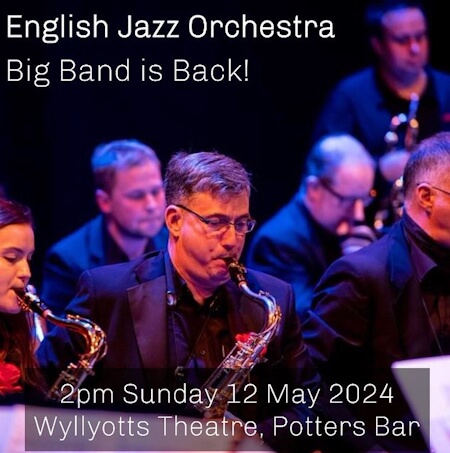 poster or flyer advertising event English Jazz Orchestra Big Band at Wyllyots