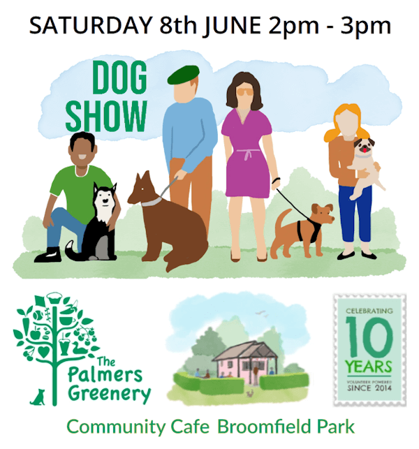 poster or flyer advertising event Palmers Greenery 10th Anniversary Dog Show