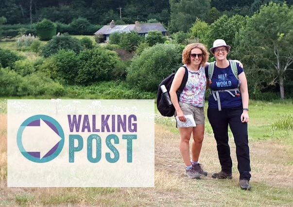Lucy Maddison and Emily Morrison with superimposed walking post logo