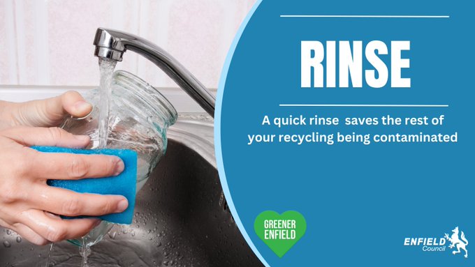 a quick rinse saves the rest of your recycling being contaminated
