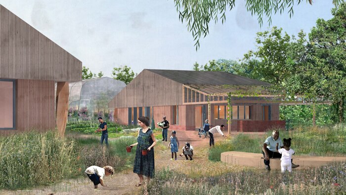 artists visualisation of new buildings at the wolves lane centre
