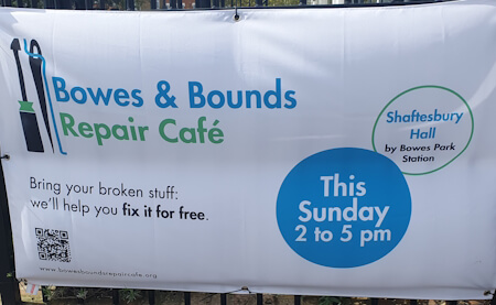 poster or flyer advertising event Bowes & Bounds Repair Café