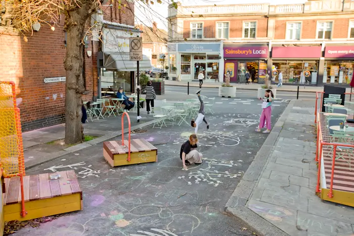 children playing in devonshire square palmers green
