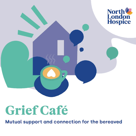 poster or flyer advertising event Grief Café at Enfield Town Library