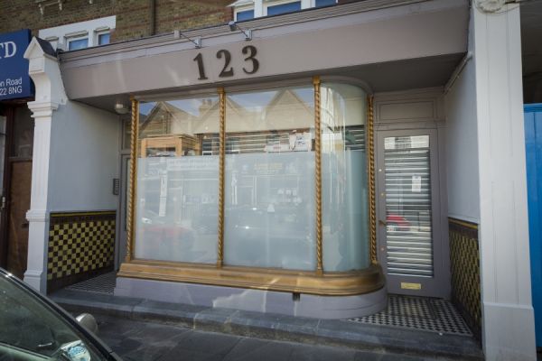 restored shopfront in myddleton road