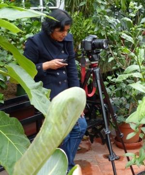 Christine Lalla filming in Broomfield Conservatory