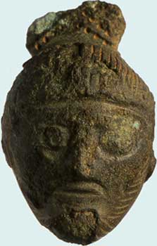 Romano-British bronze head found in Enfield, circa 150BC - AD250