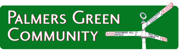 palmers green community wording on green background